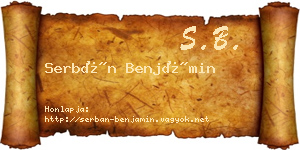 Serbán Benjámin névjegykártya