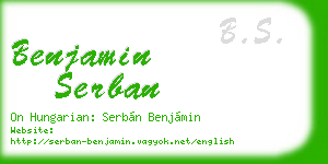 benjamin serban business card
